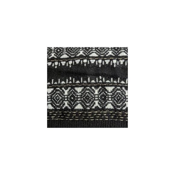 Sam Edelman L Benton Wheaton Fairisle Black Drop Shoulder Sweater Bell Sleeve - Picture 5 of 8